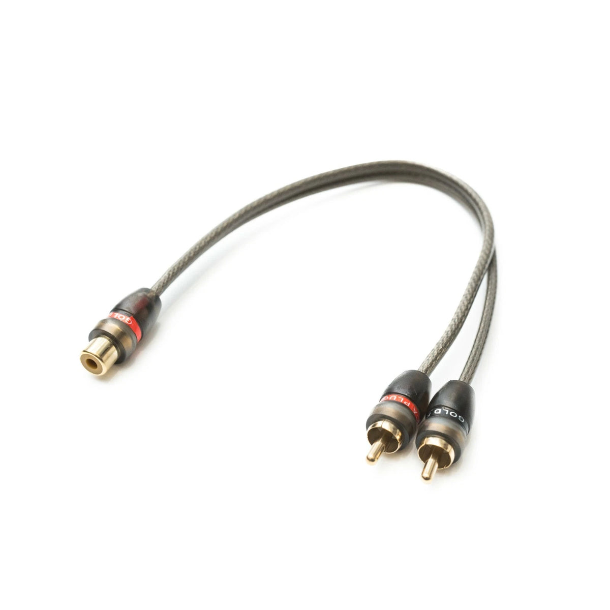 Y Cable 2 Male 1 Female OFC RCA Shielded Gold Plated Phono Plugs 2M1F