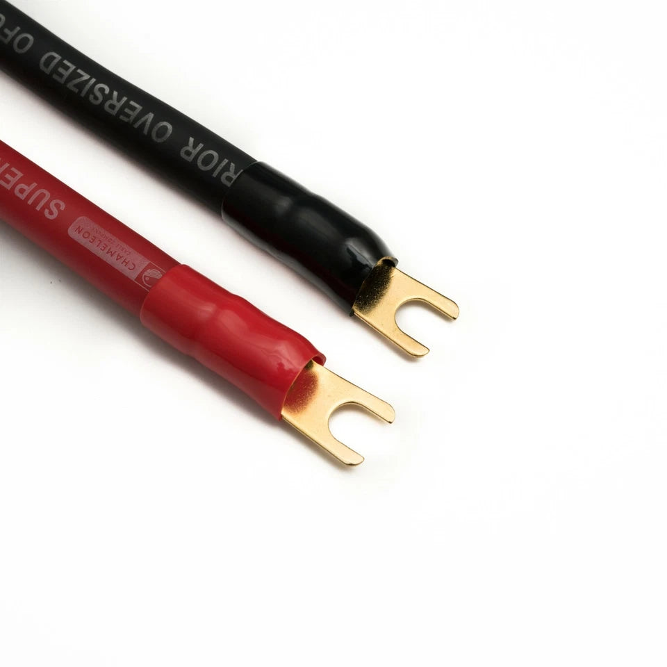 0 AWG Fork Terminals - 2 Pair, 4 Terminals, 10mm Stud