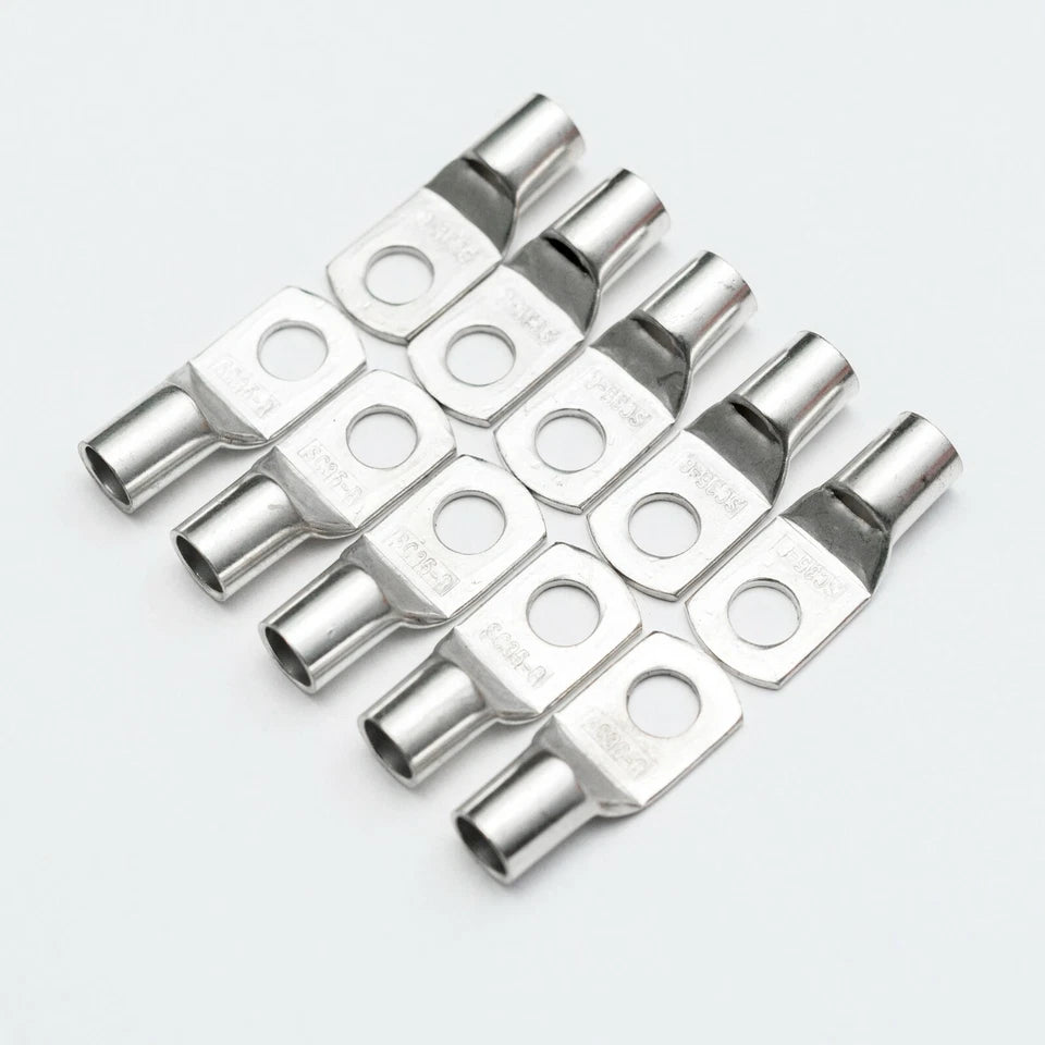 10 Copper Ring Terminals - Pure Copper Tinned, 8mm Stud, Choice of 10mm 35mm 70mm
