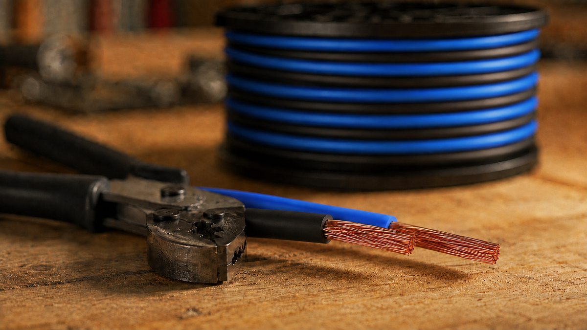 50 METRES COPPER CLAD ALUMINIUM 16 GAUGE BLUE/BLACK SPEAKER WIRE CCA 16 AWG
