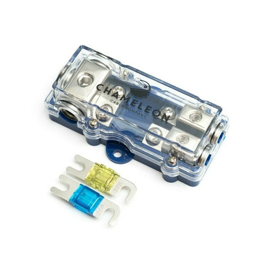 Dual Amplifier Distribution Block for 3x4 AWG - 2x8 AWG - Includes 2 Fuses