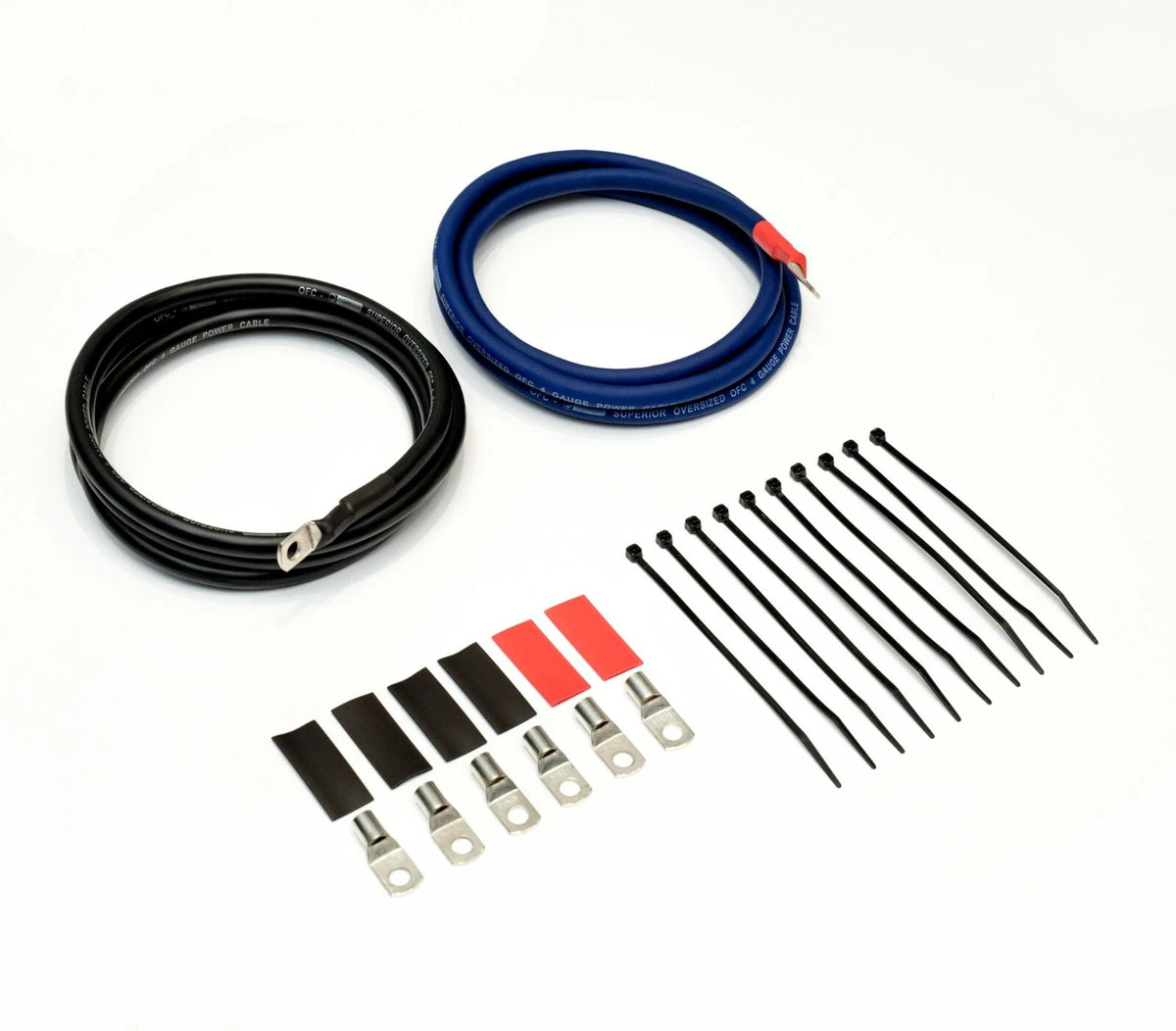 The Big 3 Kit Blue/Black 4 Gauge OFC 180A - Oxygen Free Copper Cables