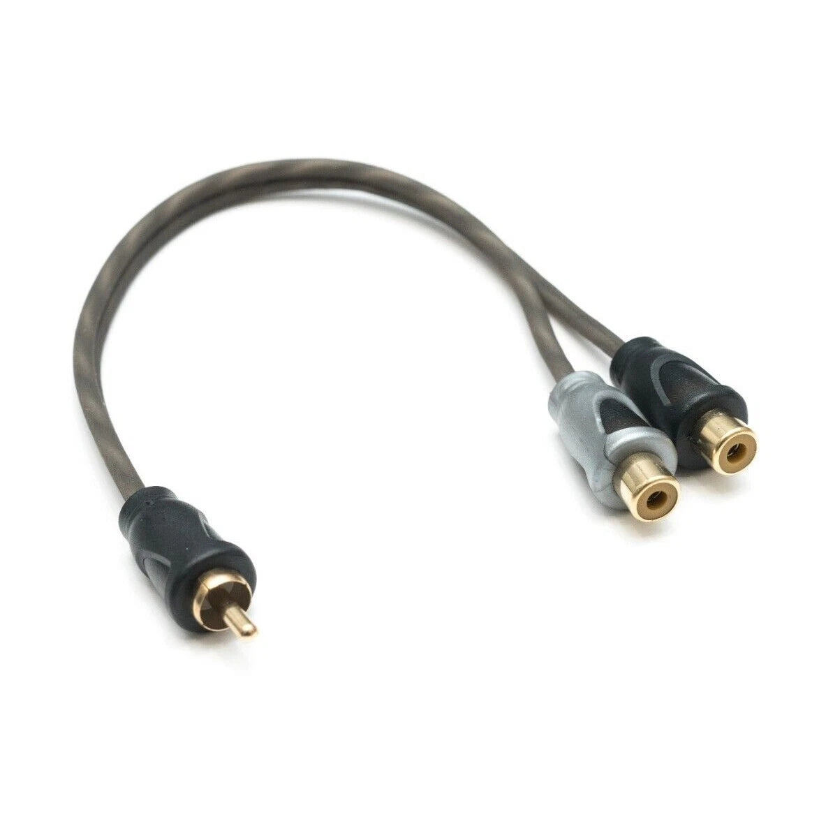 Phono RCA Y Split Cable 2 Female 1 Male OFC Twisted Gold Plated Plugs 2F1M