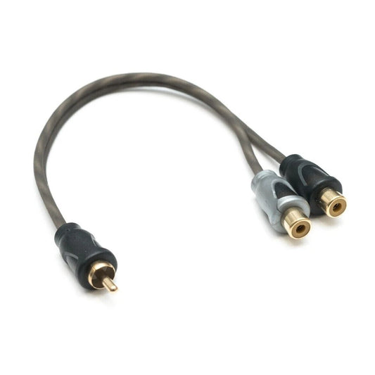 Phono RCA Y Split Cable 2 Female 1 Male OFC Twisted Gold Plated Plugs 2F1M