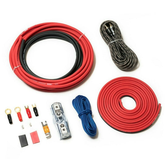 8 AWG CCA Red Amplifier Wiring Kit 2 Channel - High Quality Kit