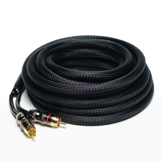 Premium 17ft RCA Cable 2 Channel - Machined Gold Plated Heads, Quality Phono Wire