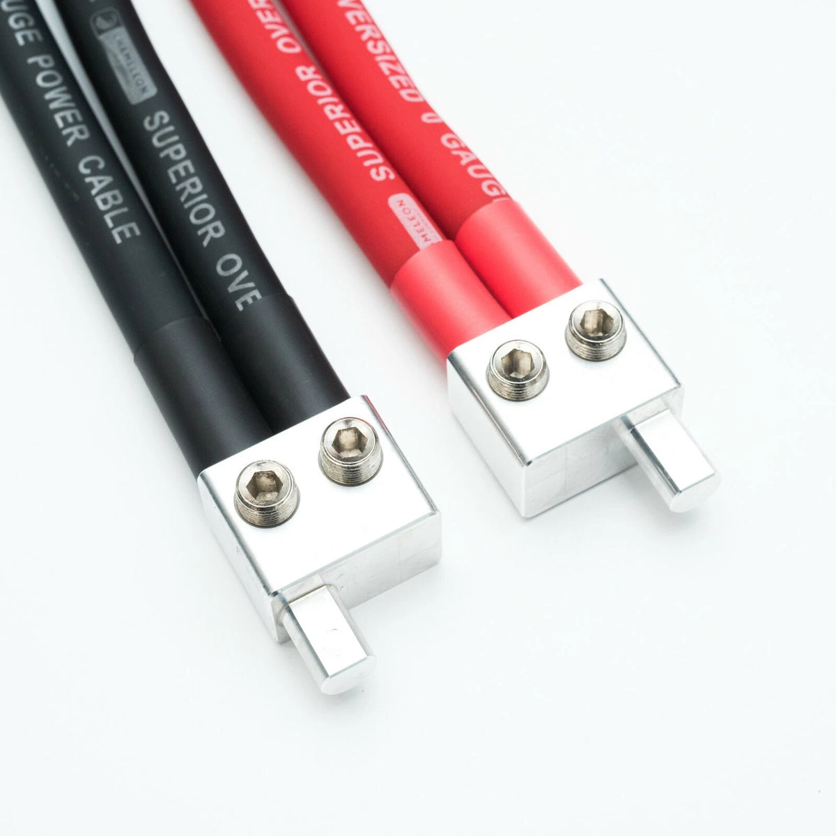 2 Amplifier Terminals 2x0 Gauge In - 1x0 AWG Out - Inc Heat Shrink and Ferrules
