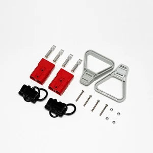 350A Powerpole Connectors 2/0 AWG Red/Grey - Inc Handles and Dust Covers