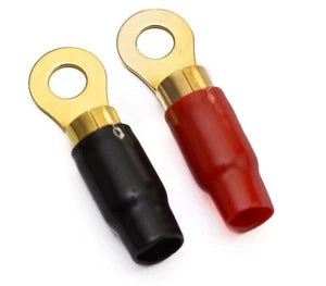 0 Gauge Ring Terminals - 5 Pair Red Black 0 AWG, 10 Terminals