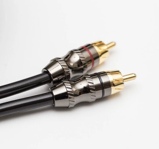 Premium 3ft RCA Cable 2 Channel - Machined Gold Plated Heads, Quality Phono Wire