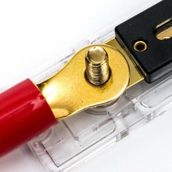 0 Gauge 70mm Ring Terminals - 8mm Stud, 10 Terminals With Insulation Jackets, 5 Pair
