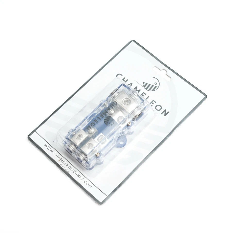 Dual Amplifier Distribution Block for 3x4 AWG - 2x8 AWG - Includes 2 Fuses
