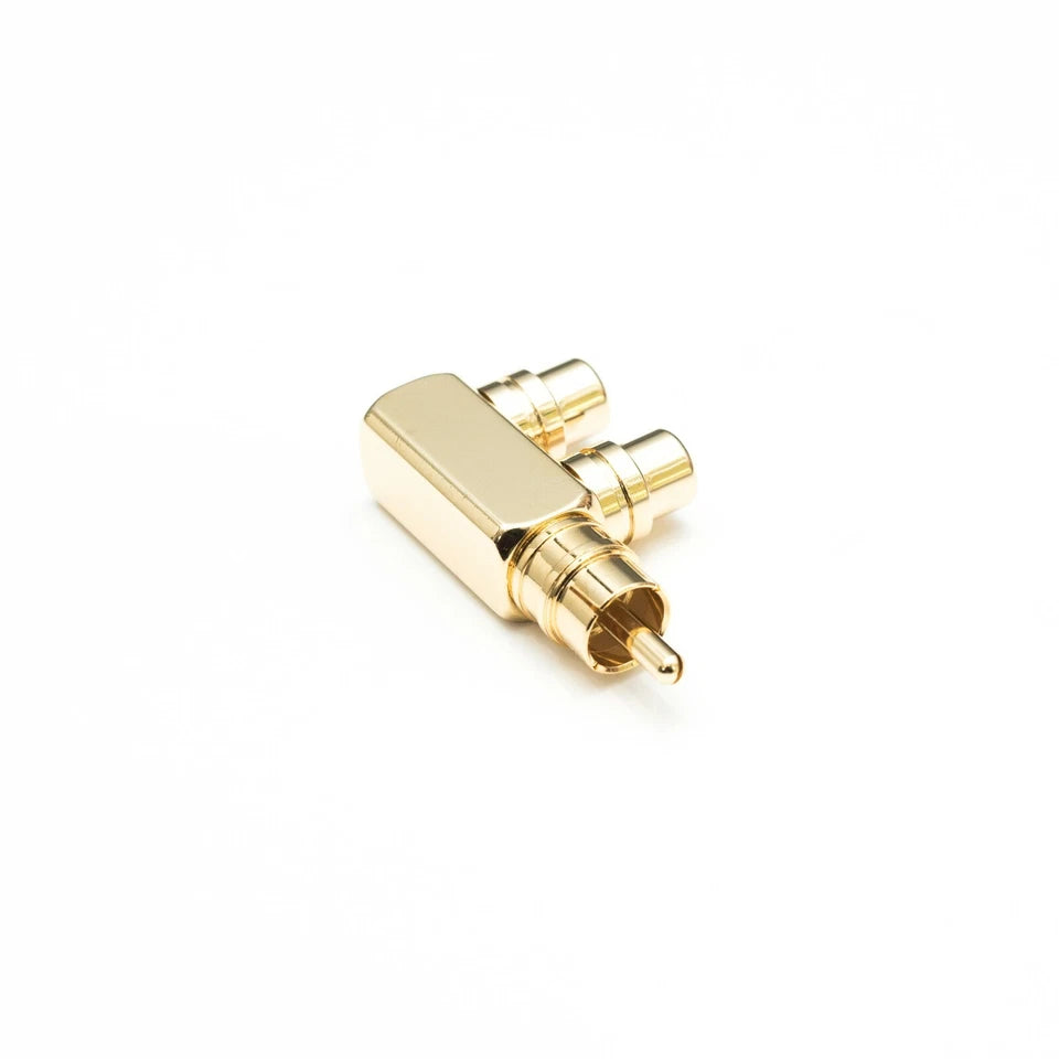 RCA Y Splitter Angled 2 Female - 1 Male Gold Plated High Quality