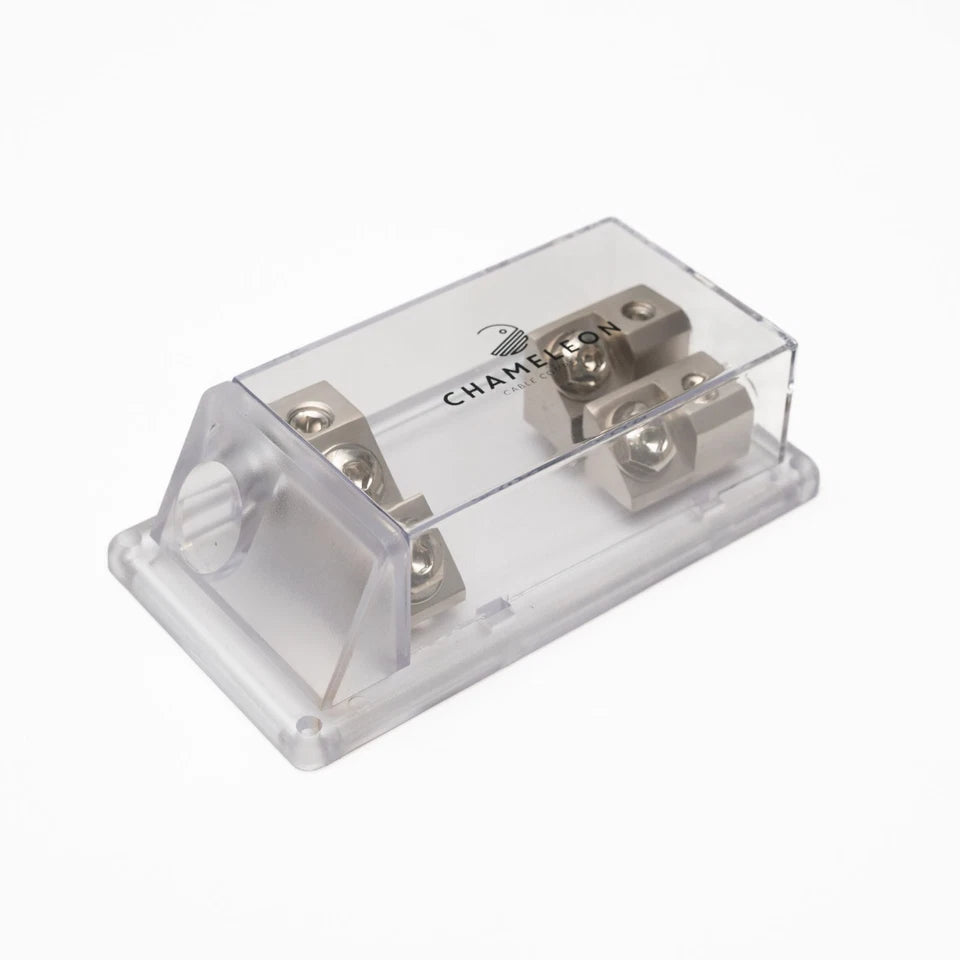 Dual ANL Distribution Block - 0 AWG In to Dual 4/8 Gauge Out 70mm2 - 2x25mm2