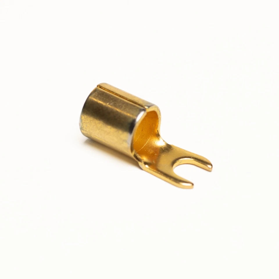 4 Gauge Fork Terminals - 2 Pair Red Black, 4 Terminals