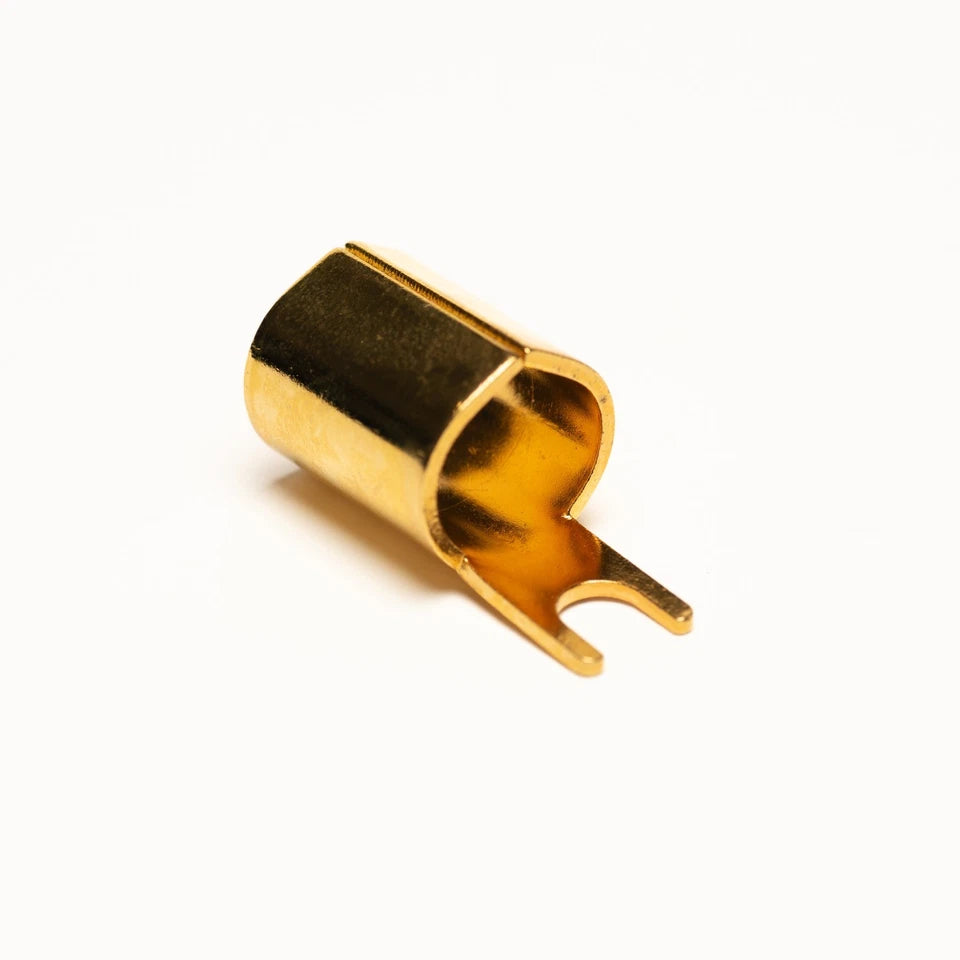 0 Gauge 70mm2 5mm Stud Fork Terminals - 2 Pair Red Black 0 AWG, 4 Terminals