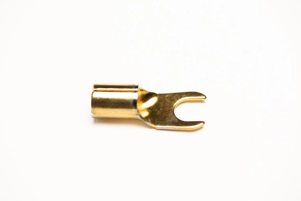 8 Gauge Fork Terminals - 2 Pair Red Black, 4 Terminals