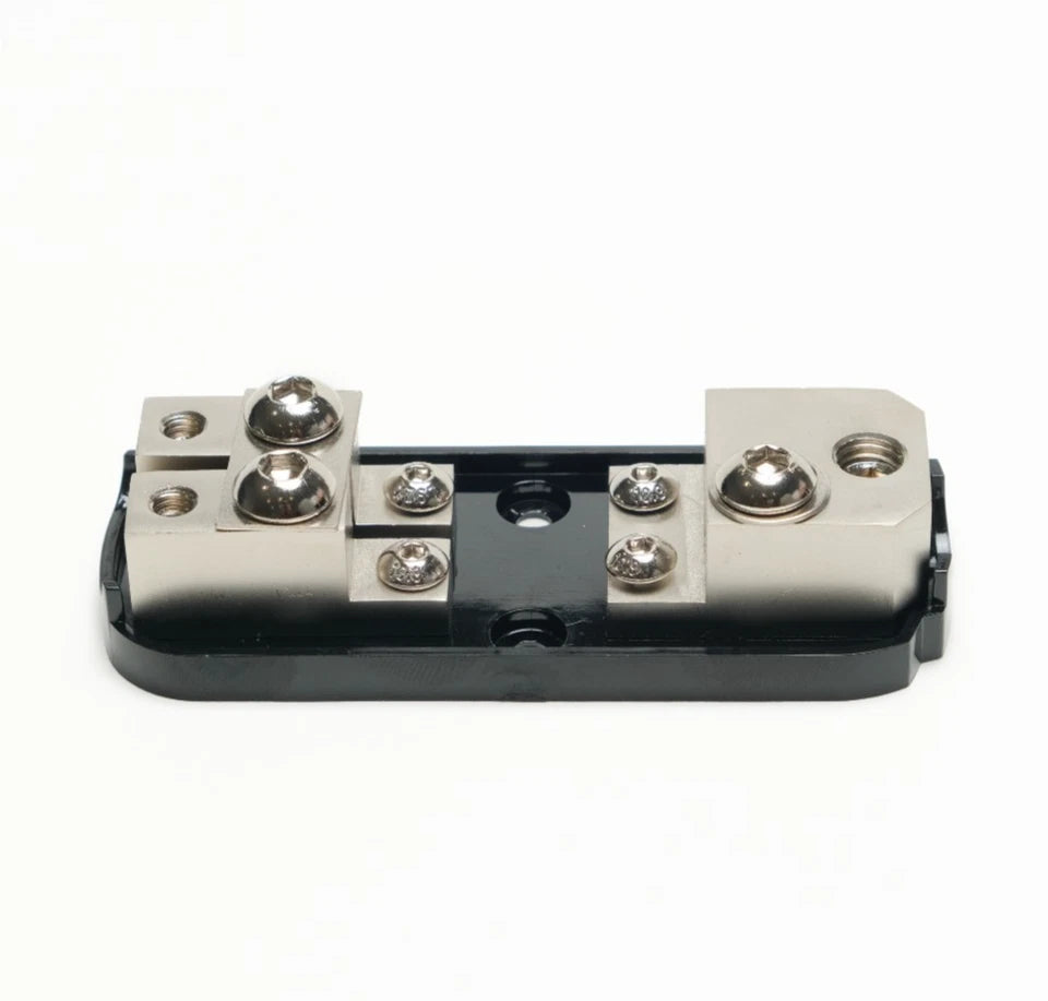 Distribution Block 1x0 AWG In to 2x4-8 AWG Out - ANL, Mini-ANL Fuses Compatible