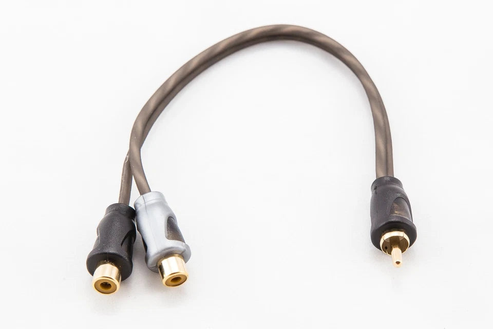 Phono RCA Y Split Cable 2 Female 1 Male OFC Twisted Gold Plated Plugs 2F1M