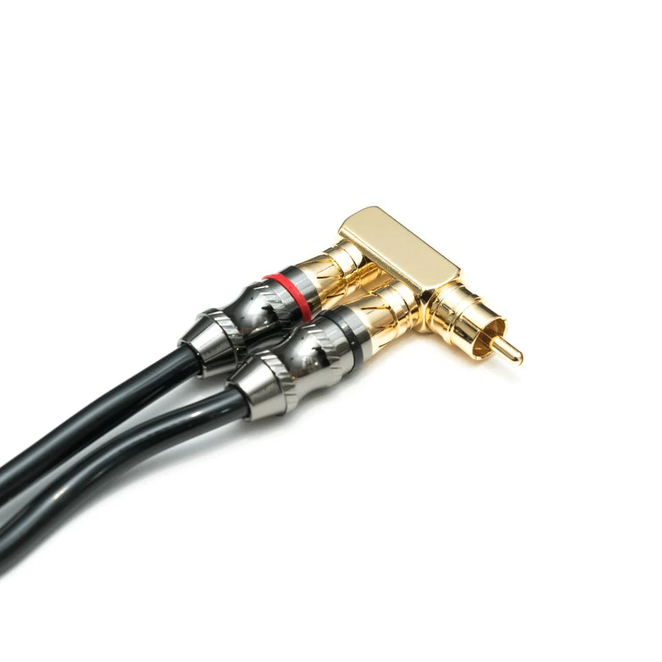 RCA Y Splitter Angled 2 Female - 1 Male Gold Plated High Quality