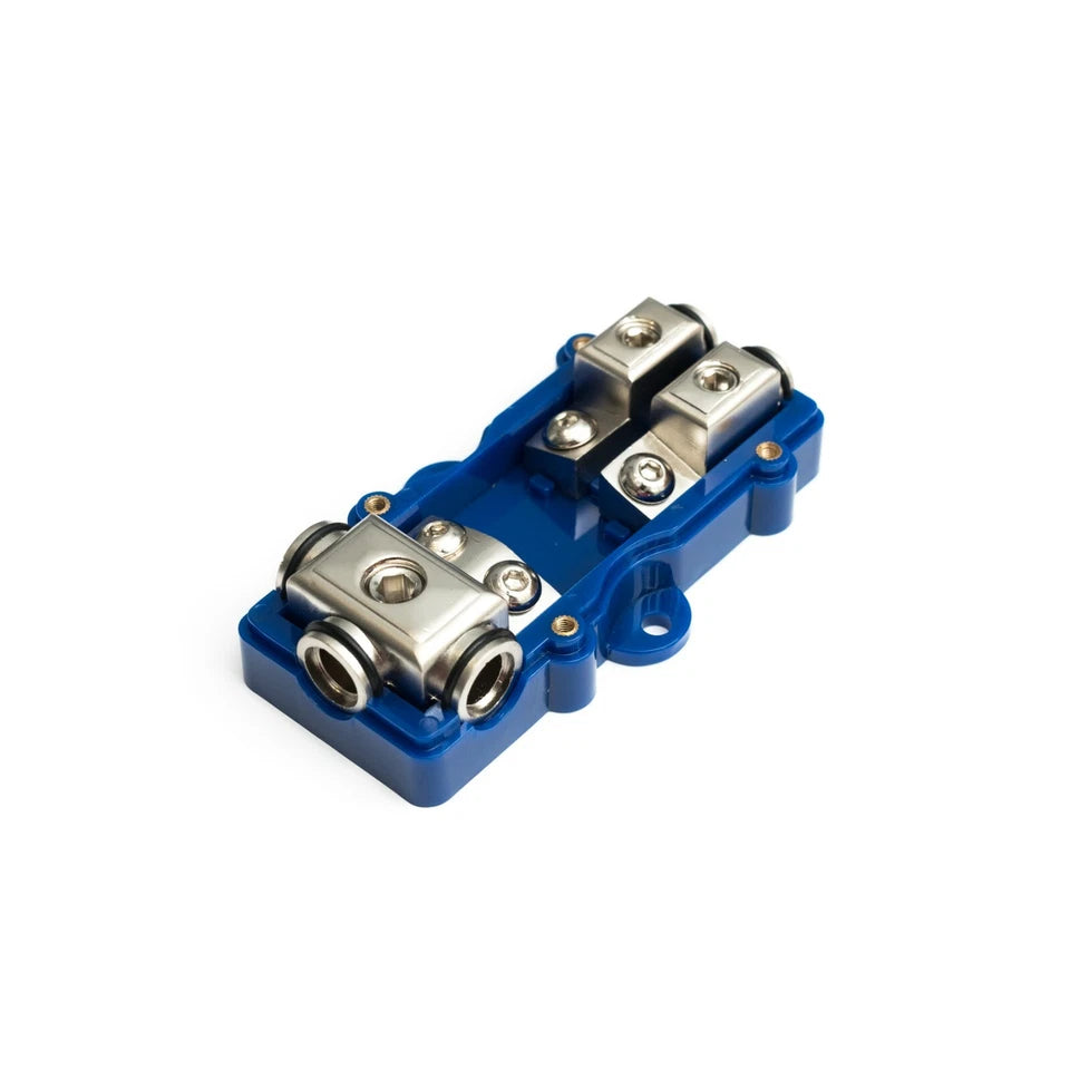 Dual Amplifier Distribution Block for 3x4 AWG - 2x8 AWG - Includes 2 Fuses