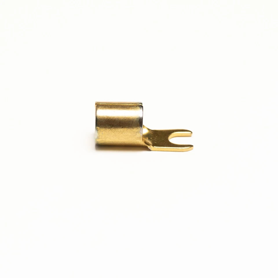 4 Gauge Fork Terminals - 2 Pair Red Black, 4 Terminals