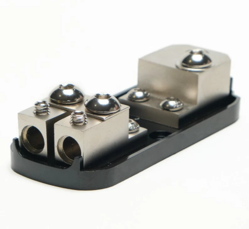 Distribution Block 1x0 AWG In to 2x4-8 AWG Out - ANL, Mini-ANL Fuses Compatible