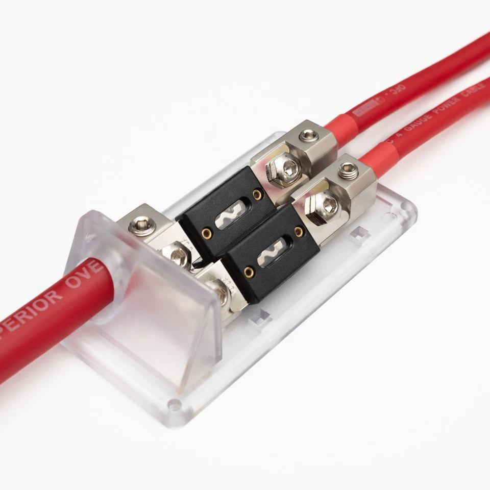 Dual ANL Distribution Block - 0 AWG In to Dual 4/8 Gauge Out 70mm2 - 2x25mm2