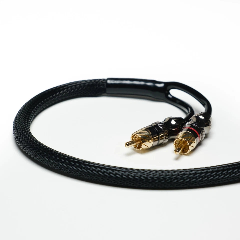 Premium 17ft RCA Cable 2 Channel - Machined Gold Plated Heads, Quality Phono Wire