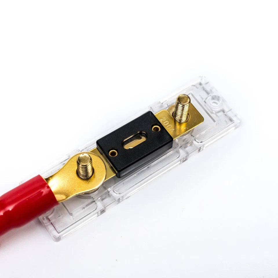 Fuse Holder With 2x 0 AWG Ring Terminals and Fuse Choice - Suits 50-70mm2 Cable
