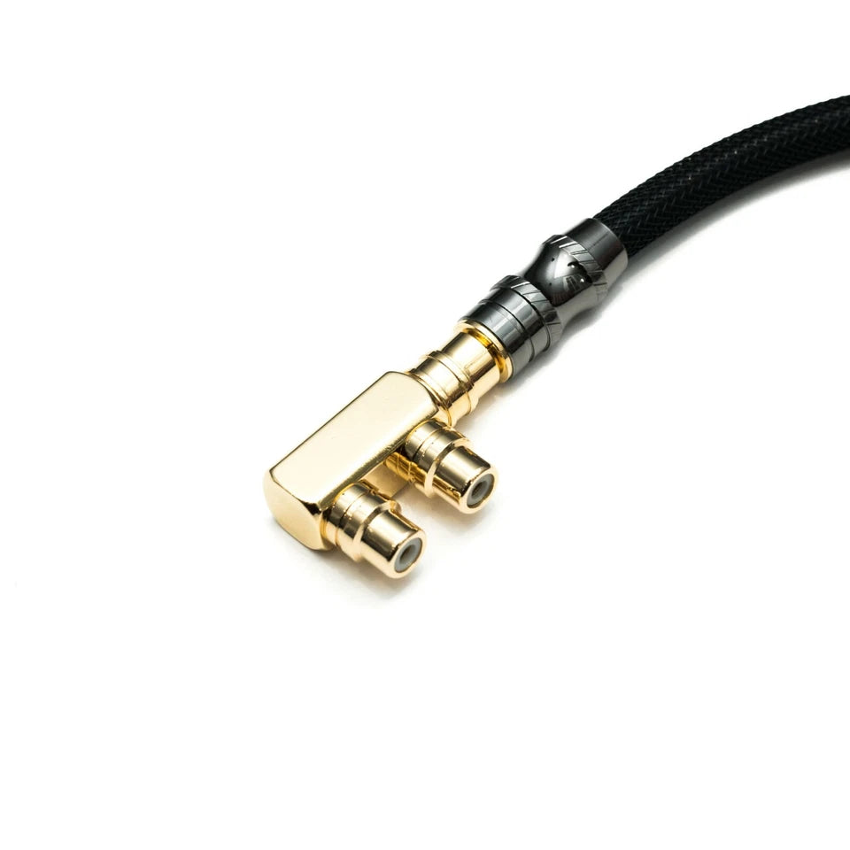RCA Y Splitter Angled 2 Female - 1 Male Gold Plated High Quality
