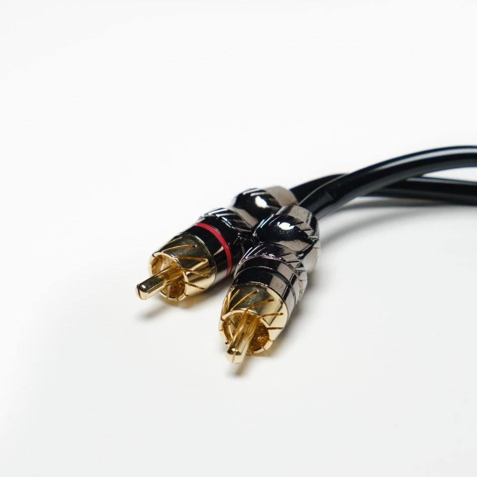 Premium 17ft RCA Cable 2 Channel - Machined Gold Plated Heads, Quality Phono Wire