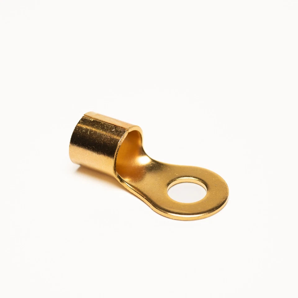 0 AWG Ring Terminals - 4 Terminals, 2 Pair Red and Black Jacket, 10mm Stud