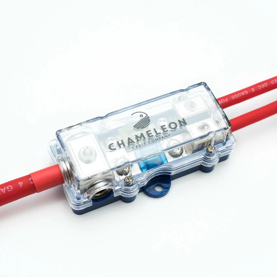 Dual Amplifier Distribution Block for 3x4 AWG - 2x8 AWG - Includes 2 Fuses