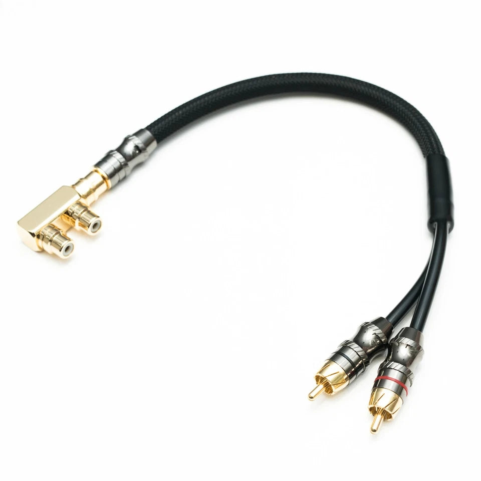 RCA Y Splitter Angled 2 Female - 1 Male Gold Plated High Quality