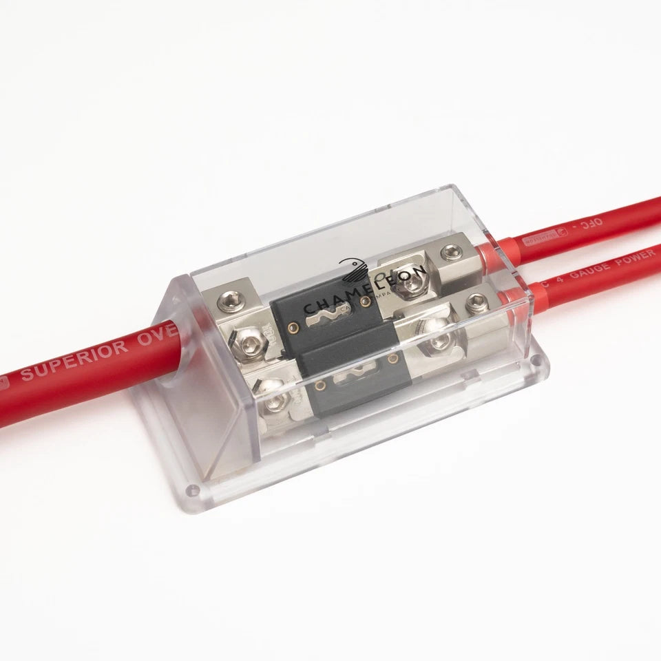 Dual ANL Distribution Block - 0 AWG In to Dual 4/8 Gauge Out 70mm2 - 2x25mm2