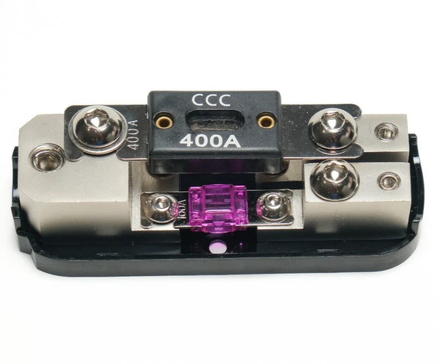 Distribution Block 1x0 AWG In to 2x4-8 AWG Out - ANL, Mini-ANL Fuses Compatible
