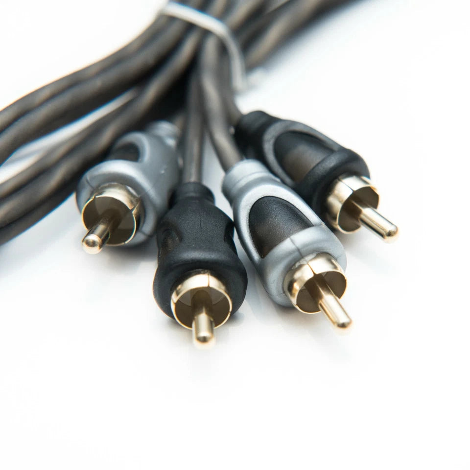 3 Foot Phono Cable RCA Wire Twisted OFC - 3 Feet, Black and Clear
