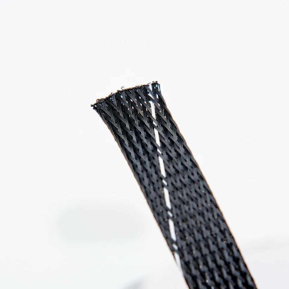 6mm Black PET Expandable Cable Sheathing 8 AWG 1/4 inch - Includes Heat Shrink