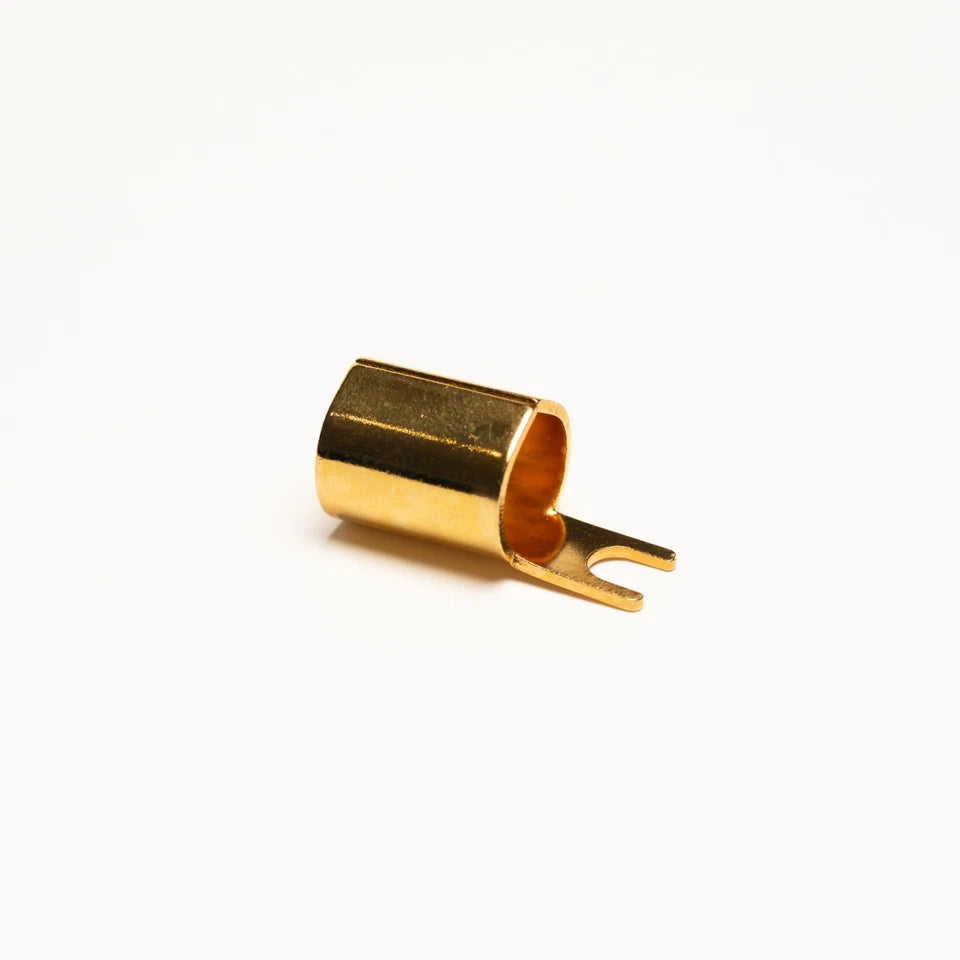 0 Gauge 70mm2 5mm Stud Fork Terminals - 2 Pair Red Black 0 AWG, 4 Terminals