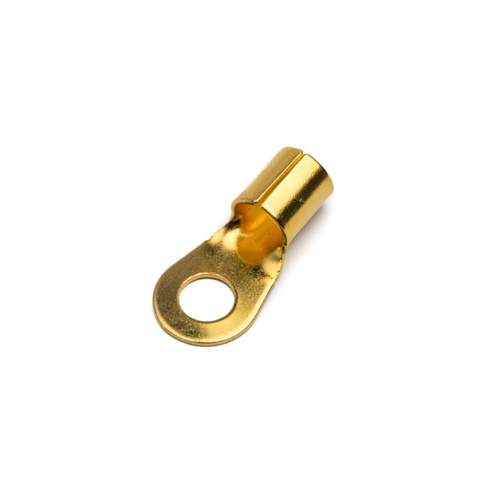 2 Pair 4 Gauge Ring Terminals - 4 AWG, 4 Terminals, 5/16 inch - 8mm Stud